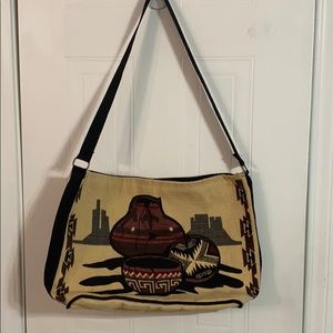 Navajo pottery canvas handbag -New